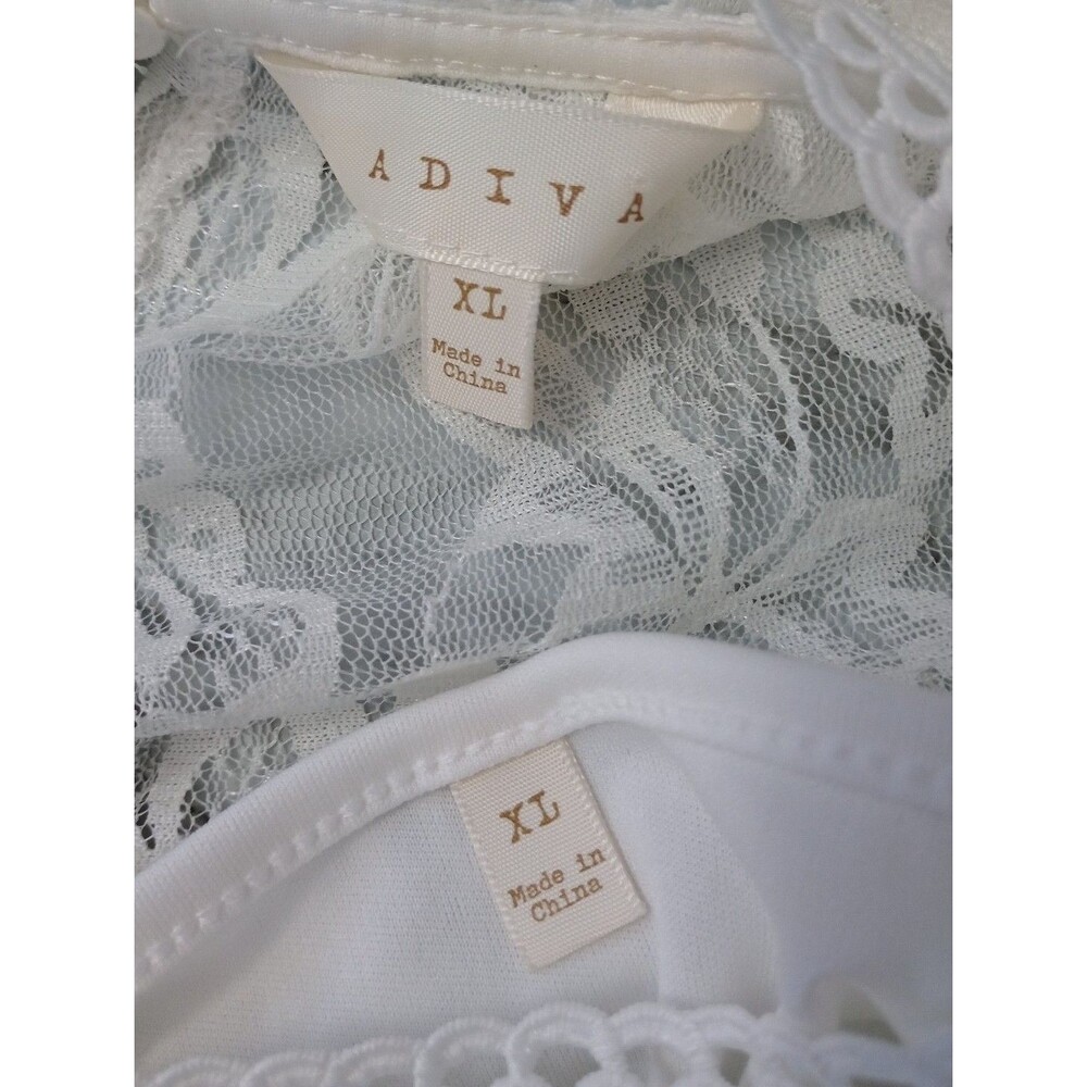 Adiva 2 PC Lace Long Sleeve with White Tank Top Size XL - Picture 6 of 10